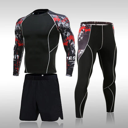 Men's Compression Gym Tights - Muscle Support Workout Pants | Quick Dry Sportswear Set - ZOOMNSTORE