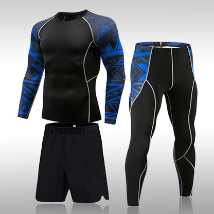 Men's Compression Gym Tights - Muscle Support Workout Pants | Quick Dry Sportswear Set - ZOOMNSTORE