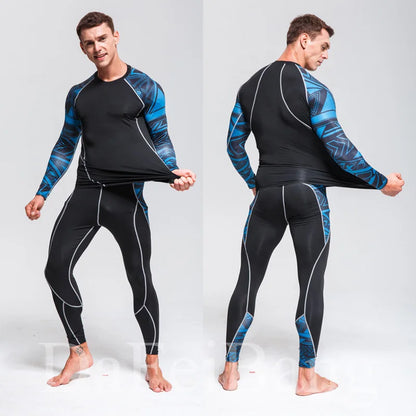 Men's Compression Gym Tights - Muscle Support Workout Pants | Quick Dry Sportswear Set - ZOOMNSTORE