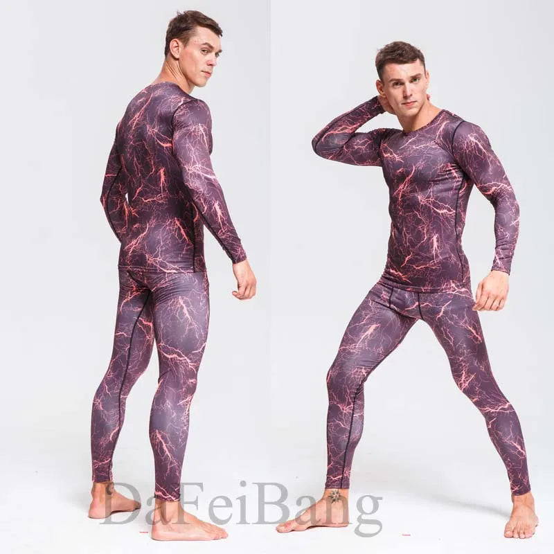 Men's Compression Gym Tights - Muscle Support Workout Pants | Quick Dry Sportswear Set - ZOOMNSTORE