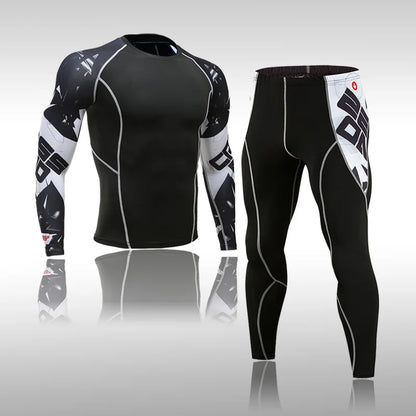 Men's Compression Gym Tights - Muscle Support Workout Pants | Quick Dry Sportswear Set - ZOOMNSTORE