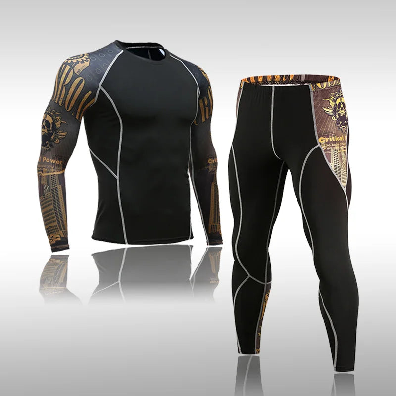Men's Compression Gym Tights - Muscle Support Workout Pants | Quick Dry Sportswear Set - ZOOMNSTORE
