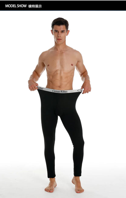 2024 New Men's Tight Sports Pants Slim Pants Autumn And Winter Thermal Pants Plush High Stretch Quick Drying Compression Pants - ZOOMNSTORE