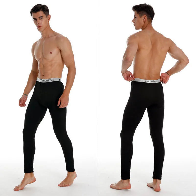 2024 New Men's Tight Sports Pants Slim Pants Autumn And Winter Thermal Pants Plush High Stretch Quick Drying Compression Pants - ZOOMNSTORE