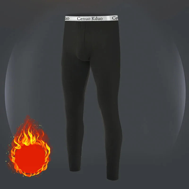 2024 New Men's Tight Sports Pants Slim Pants Autumn And Winter Thermal Pants Plush High Stretch Quick Drying Compression Pants - ZOOMNSTORE