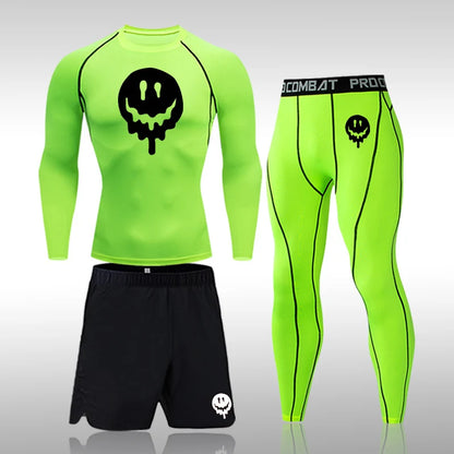 Men's Compression Running Set | Long Sleeve Running Top & Athletic Compression Gear for Fitness - ZOOMNSTORE