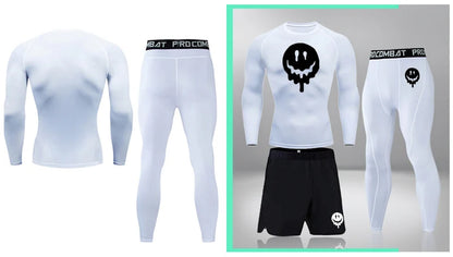 Men's Compression Running Set | Long Sleeve Running Top & Athletic Compression Gear for Fitness - ZOOMNSTORE