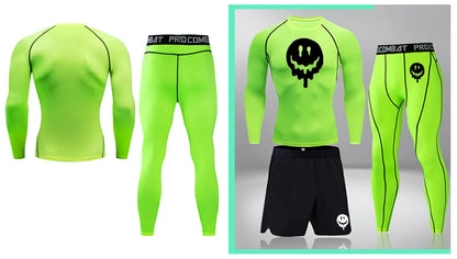 Men's Compression Running Set | Long Sleeve Running Top & Athletic Compression Gear for Fitness - ZOOMNSTORE