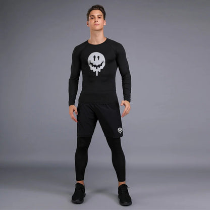 Men's Compression Running Set | Long Sleeve Running Top & Athletic Compression Gear for Fitness - ZOOMNSTORE
