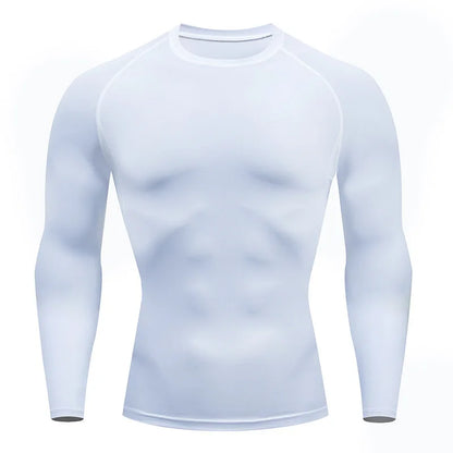 Mens Compression T-Shirt - Breathable Fitness Gym Running Sweatshirt - ZOOMNSTORE
