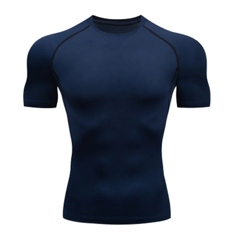 Mens Compression T-Shirt - Breathable Fitness Gym Running Sweatshirt - ZOOMNSTORE