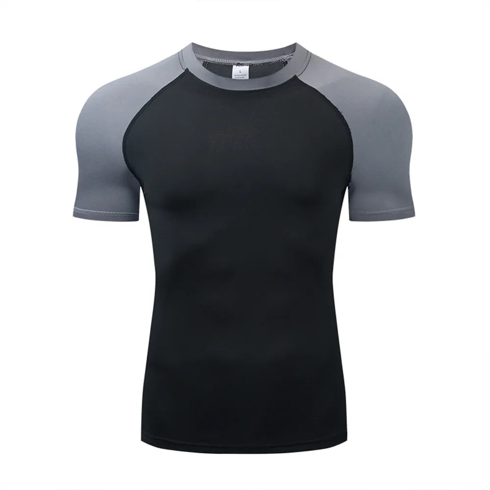 Mens Compression T-Shirt - Breathable Fitness Gym Running Sweatshirt - ZOOMNSTORE