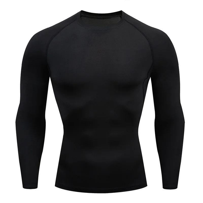 Mens Compression T-Shirt - Breathable Fitness Gym Running Sweatshirt - ZOOMNSTORE