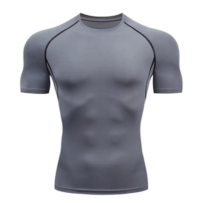 Mens Compression T-Shirt - Breathable Fitness Gym Running Sweatshirt - ZOOMNSTORE