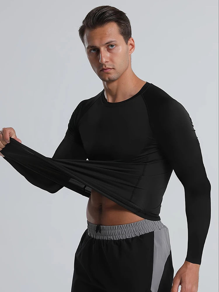 Men's Compression Shirts - Long Sleeve Athletic Workout Tops | Moisture Wicking Base Layers - ZOOMNSTORE