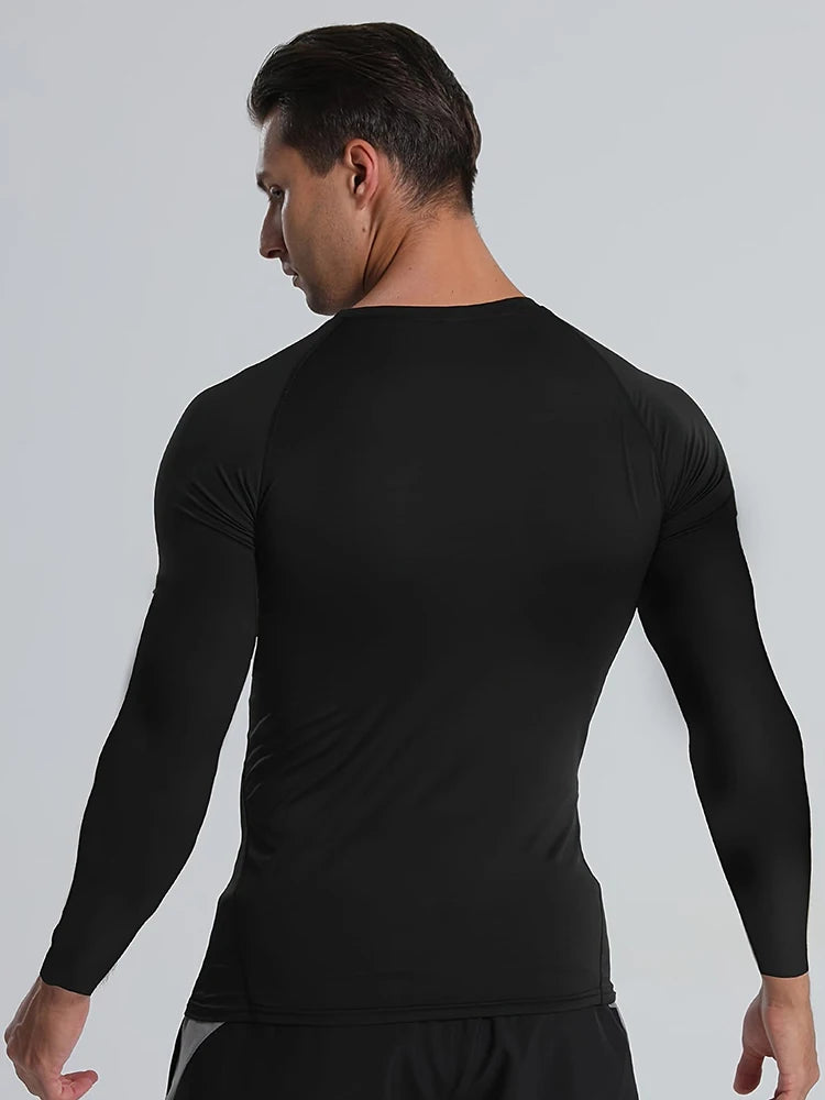 Men's Compression Shirts - Long Sleeve Athletic Workout Tops | Moisture Wicking Base Layers - ZOOMNSTORE
