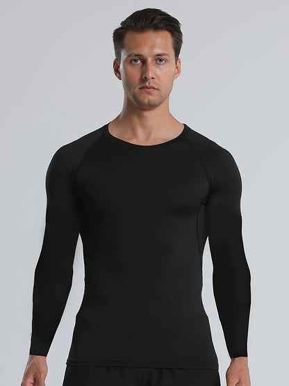 Men's Compression Shirts - Long Sleeve Athletic Workout Tops | Moisture Wicking Base Layers - ZOOMNSTORE