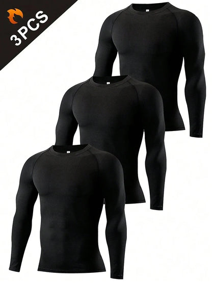 Men's Compression Shirts - Long Sleeve Athletic Workout Tops | Moisture Wicking Base Layers - ZOOMNSTORE