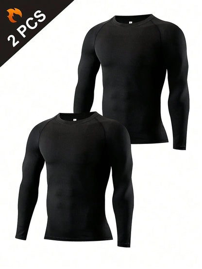 Men's Compression Shirts - Long Sleeve Athletic Workout Tops | Moisture Wicking Base Layers - ZOOMNSTORE