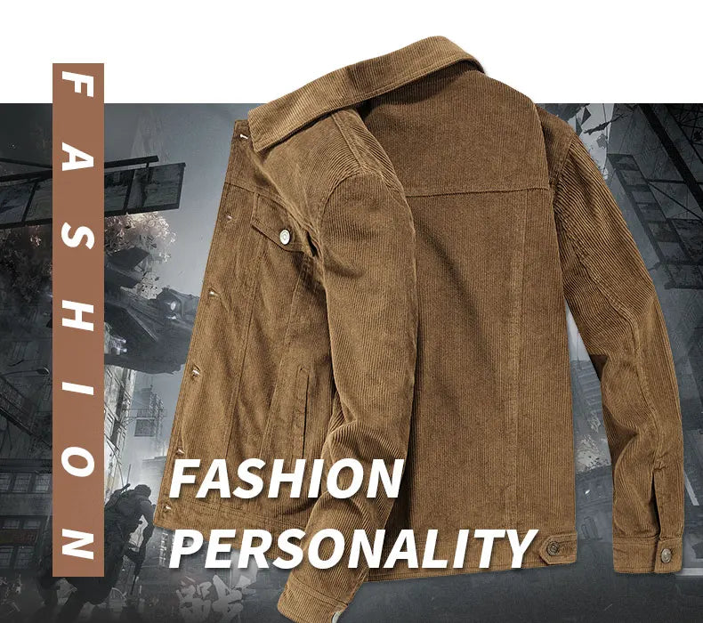 Men's Corduroy Jacket – Retro Mountaineering Coat | Cotton Cargo Outdoor Sports Jacket - ZOOMNSTORE