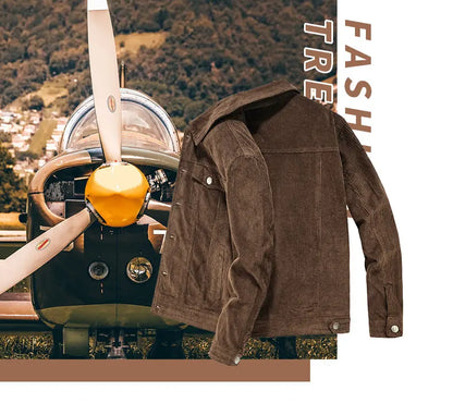 Men's Corduroy Jacket – Retro Mountaineering Coat | Cotton Cargo Outdoor Sports Jacket - ZOOMNSTORE