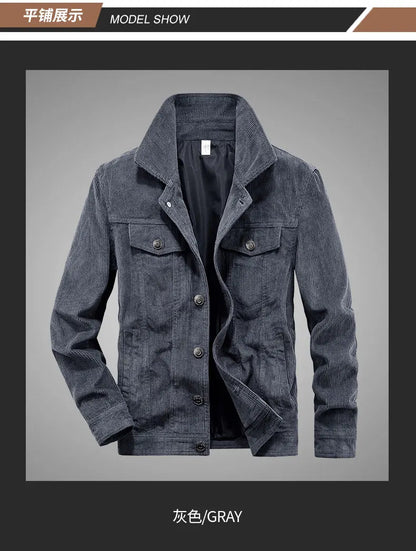 Men's Corduroy Jacket – Retro Mountaineering Coat | Cotton Cargo Outdoor Sports Jacket - ZOOMNSTORE
