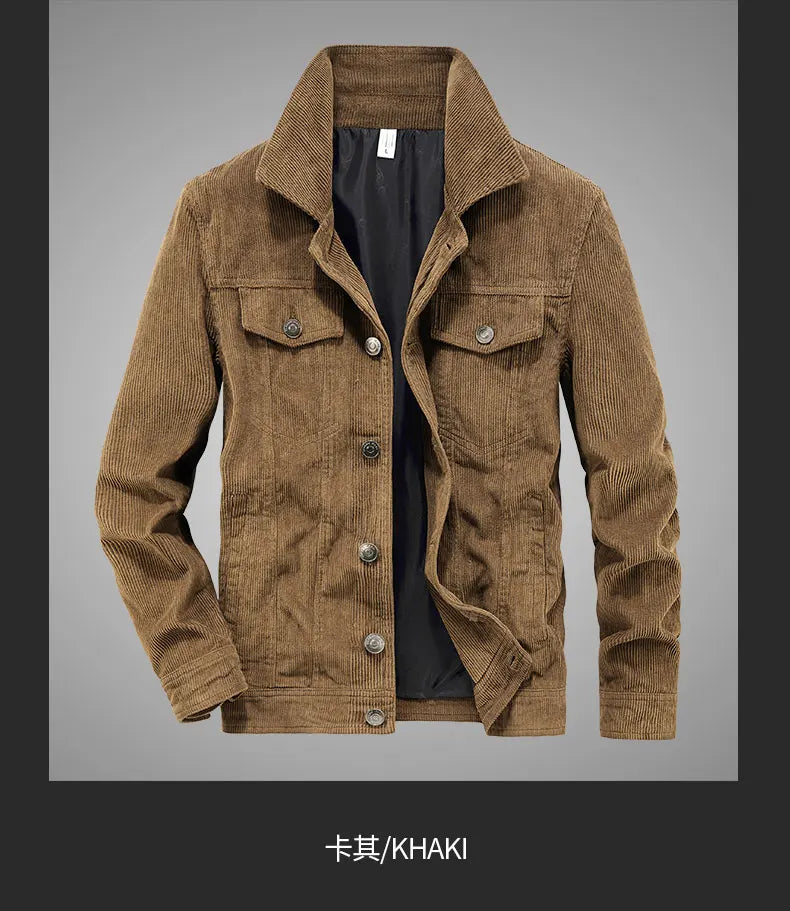 Men's Corduroy Jacket – Retro Mountaineering Coat | Cotton Cargo Outdoor Sports Jacket - ZOOMNSTORE