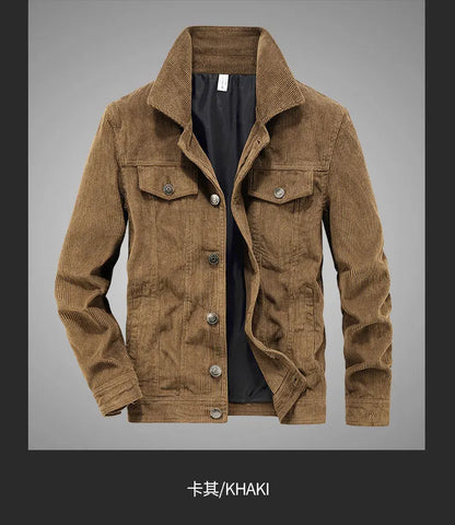 Men's Corduroy Jacket – Retro Mountaineering Coat | Cotton Cargo Outdoor Sports Jacket - ZOOMNSTORE