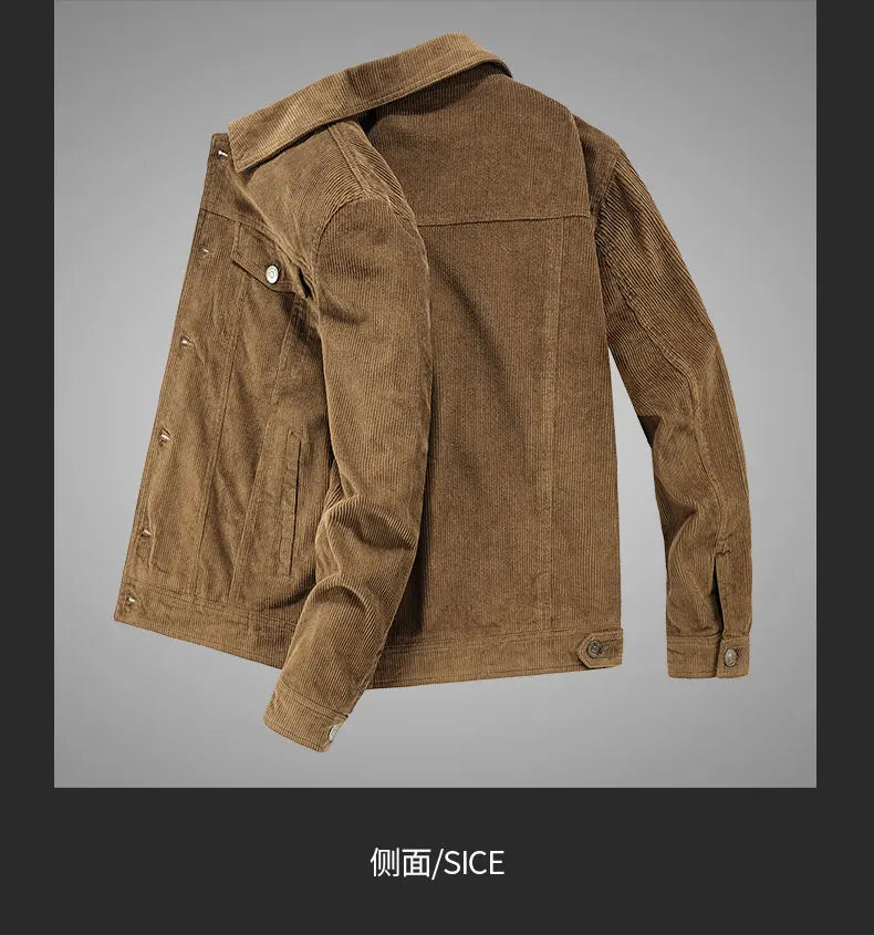 Men's Corduroy Jacket – Retro Mountaineering Coat | Cotton Cargo Outdoor Sports Jacket - ZOOMNSTORE