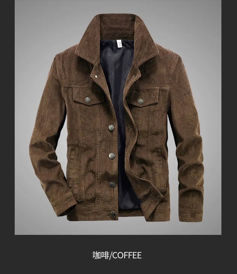 Men's Corduroy Jacket – Retro Mountaineering Coat | Cotton Cargo Outdoor Sports Jacket - ZOOMNSTORE