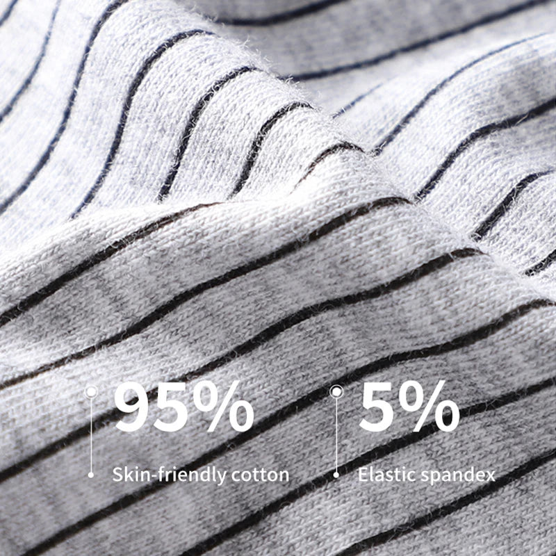 Mens Antibacterial Cotton Boxer Briefs - 3 Pack Striped  Printed Sizes L-5XL - ZOOMNSTORE