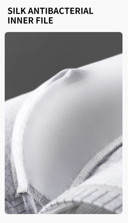 Mens Antibacterial Cotton Boxer Briefs - 3 Pack Striped  Printed Sizes L-5XL - ZOOMNSTORE