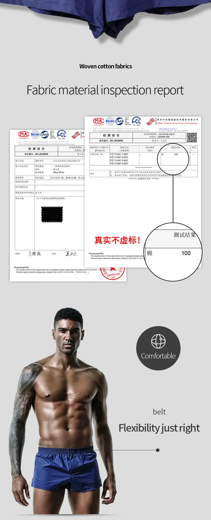 Men's Cotton Boxer Briefs – Breathable Loose Fit Summer Underwear, Large Size - ZOOMNSTORE