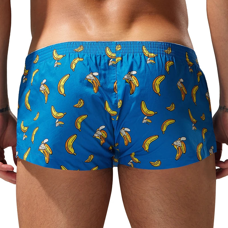 Men's Cotton Boxer Shorts - Plaid Low Waist Slim Fit Boxers With Button Closure - ZOOMNSTORE