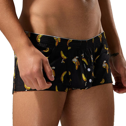 Men's Cotton Boxer Shorts - Plaid Low Waist Slim Fit Boxers With Button Closure - ZOOMNSTORE