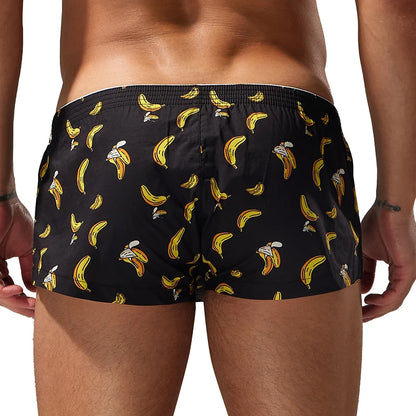 Men's Cotton Boxer Shorts - Plaid Low Waist Slim Fit Boxers With Button Closure - ZOOMNSTORE