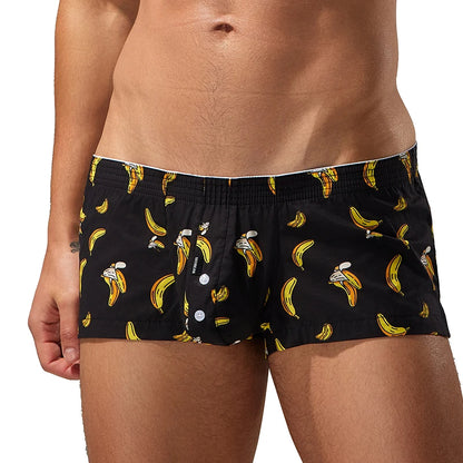 Men's Cotton Boxer Shorts - Plaid Low Waist Slim Fit Boxers With Button Closure - ZOOMNSTORE