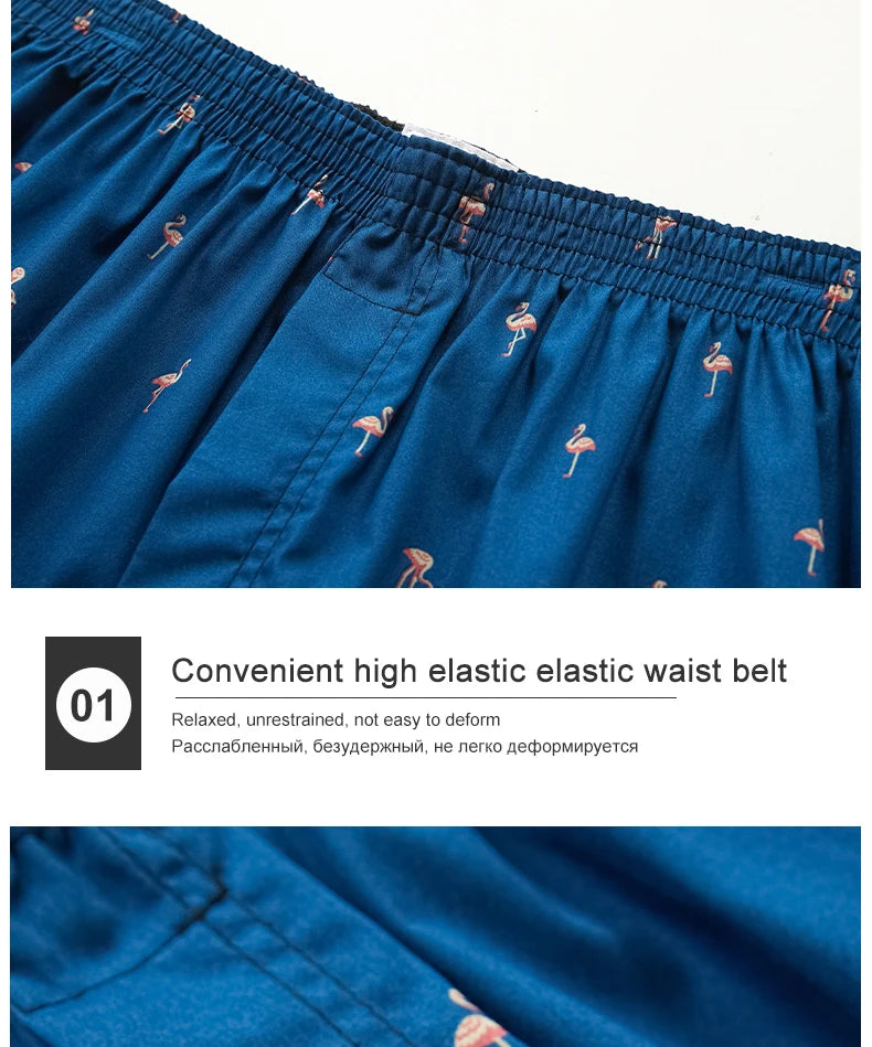 Men's Cotton Boxers - Breathable Printed Pattern Boxer Shorts, Comfortable Loungewear - ZOOMNSTORE