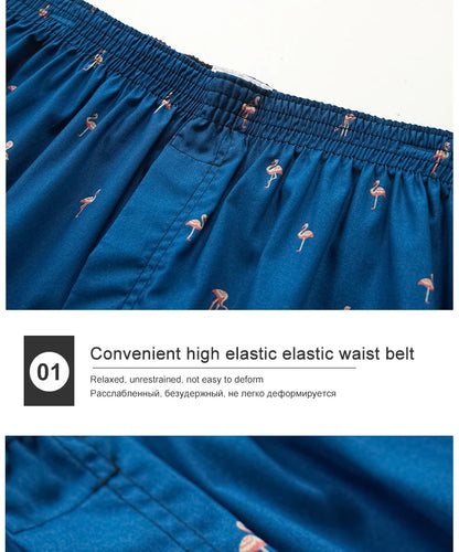 Men's Cotton Boxers - Breathable Printed Pattern Boxer Shorts, Comfortable Loungewear - ZOOMNSTORE