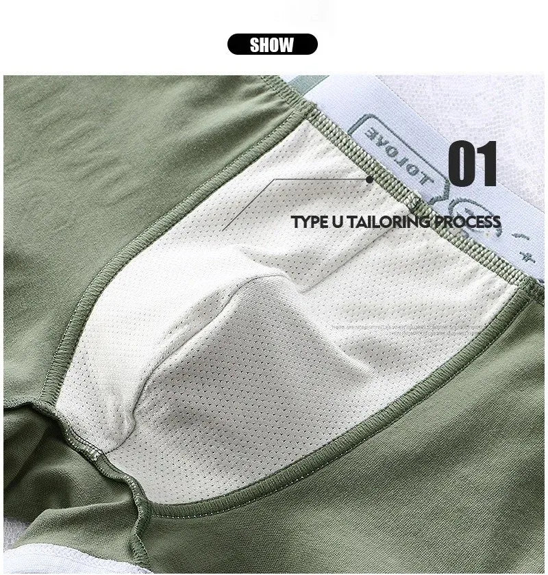 Men's Cotton Boxers - Comfortable Boxer Shorts Pack with Convex Pouch and Letter Pattern - ZOOMNSTORE
