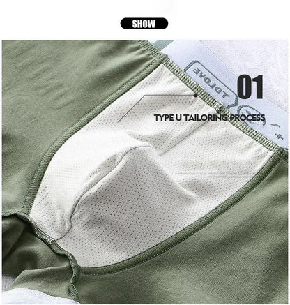 Men's Cotton Boxers - Comfortable Boxer Shorts Pack with Convex Pouch and Letter Pattern - ZOOMNSTORE