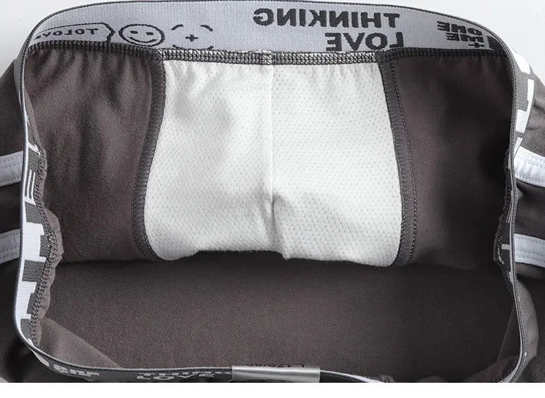 Men's Cotton Boxers - Comfortable Boxer Shorts Pack with Convex Pouch and Letter Pattern - ZOOMNSTORE