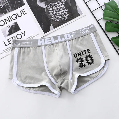 Men's Cotton Boxers - Comfortable Boxer Shorts Pack with Convex Pouch and Letter Pattern - ZOOMNSTORE