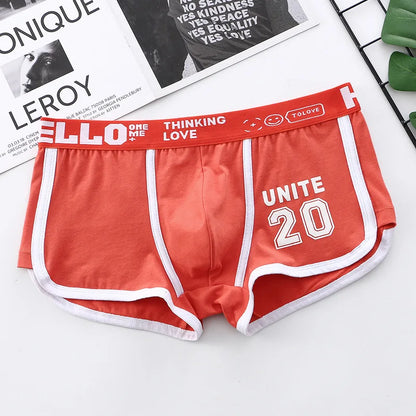 Men's Cotton Boxers - Comfortable Boxer Shorts Pack with Convex Pouch and Letter Pattern - ZOOMNSTORE
