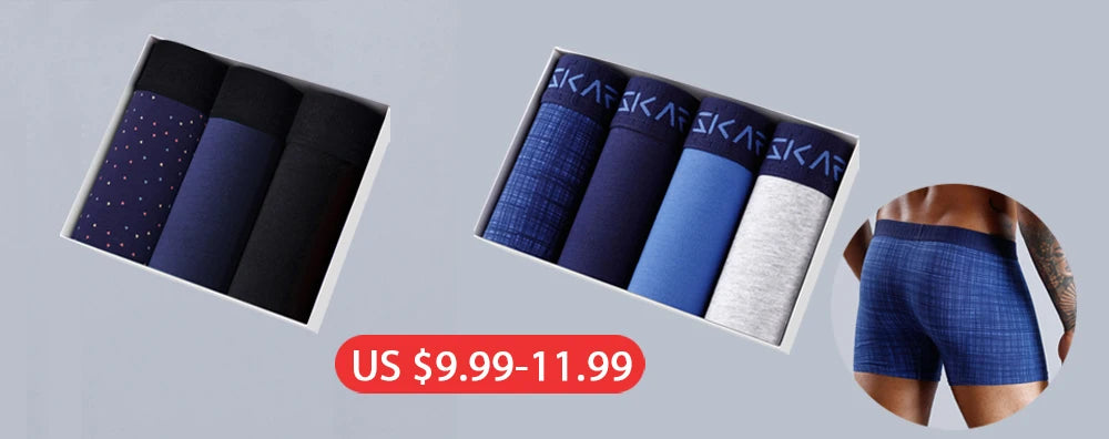 Mens Cotton Boxer Briefs - 3 Pack Comfortable Underwear - ZOOMNSTORE