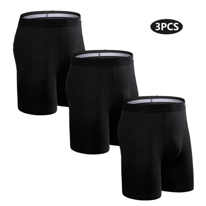 Mens Cotton Boxer Briefs - 3 Pack Comfortable Underwear - ZOOMNSTORE