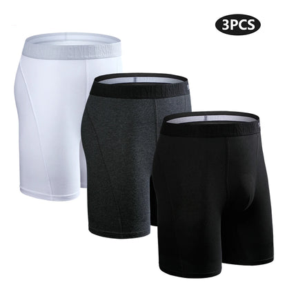 Mens Cotton Boxer Briefs - 3 Pack Comfortable Underwear - ZOOMNSTORE