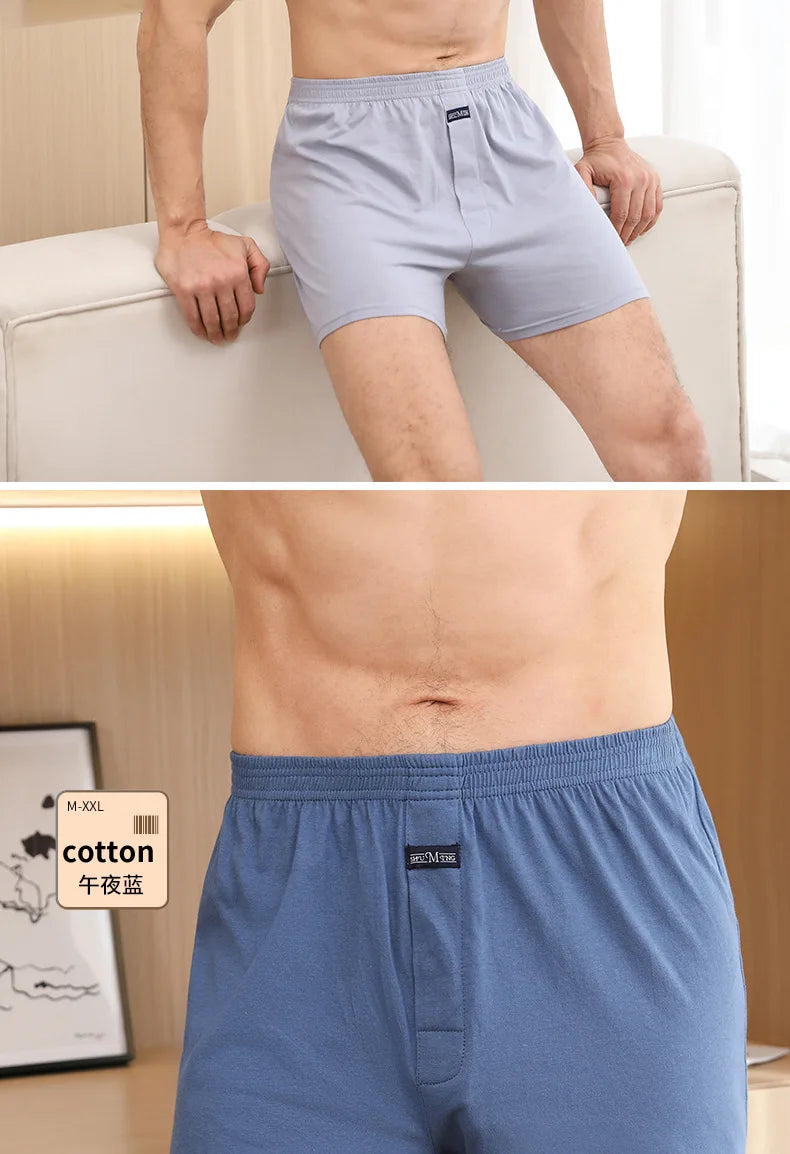 Men's Cotton Boxers – High Waisted Four Corner Breathable Cotton Underwear Shorts - ZOOMNSTORE