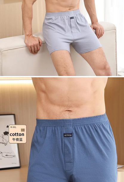 Men's Cotton Boxers – High Waisted Four Corner Breathable Cotton Underwear Shorts - ZOOMNSTORE