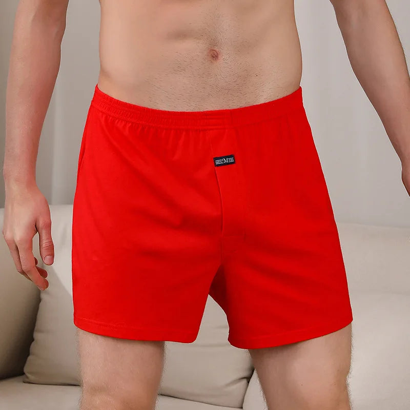 Men's Cotton Boxers – High Waisted Four Corner Breathable Cotton Underwear Shorts - ZOOMNSTORE